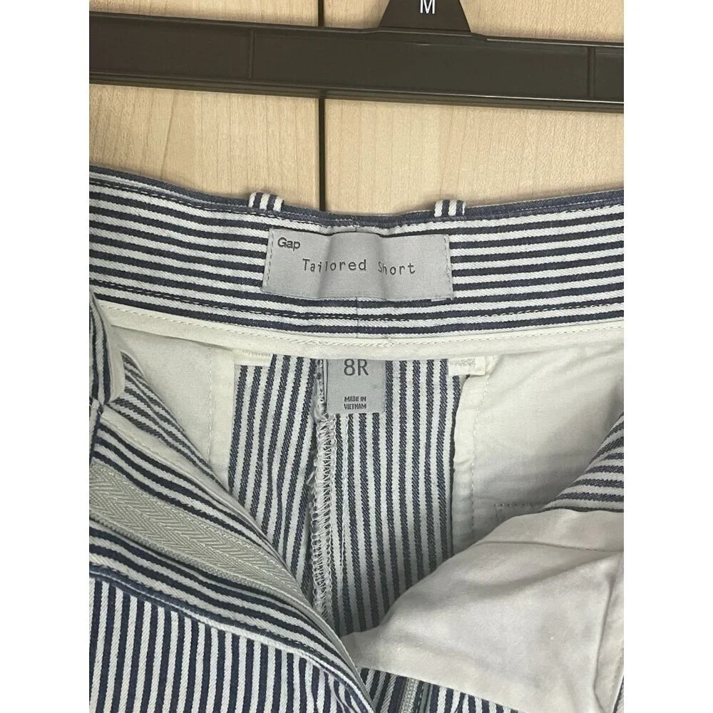 GAP Blue White Striped Shorts Sz 8 4